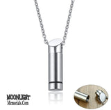 Cylinder Stainless Steel Cremation Urn Necklace