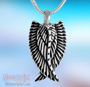 Wings Angels Urn Cremation Pendant Ash Holder Memorial Necklace