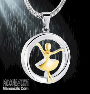 Dancing Ballerina Woman Urn Cremation Pendant Ash Holder Memorial Necklace