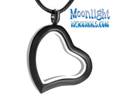 Heart Glass Urn Cremation Pendant Ash Holder Memorial Necklace