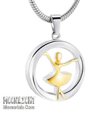 Dancing Ballerina Woman Urn Cremation Pendant Ash Holder Memorial Necklace