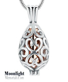 Teardrop Locket Urn Cremation Pendant Ash Holder Memorial Necklace