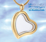 Heart Glass Urn Cremation Pendant Ash Holder Memorial Necklace