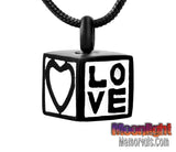 Heart Love Box Urn Cremation Pendant Ash Holder Memorial Necklace