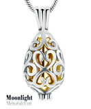 Teardrop Locket Urn Cremation Pendant Ash Holder Memorial Necklace