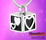 Heart Love Box Urn Cremation Pendant Ash Holder Memorial Necklace