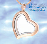 Heart Glass Urn Cremation Pendant Ash Holder Memorial Necklace