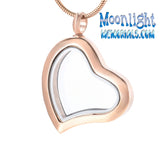 Heart Glass Urn Cremation Pendant Ash Holder Memorial Necklace