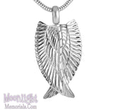 Wings Angels Urn Cremation Pendant Ash Holder Memorial Necklace