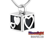 Heart Love Box Urn Cremation Pendant Ash Holder Memorial Necklace