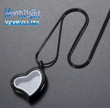 Heart Glass Urn Cremation Pendant Ash Holder Memorial Necklace