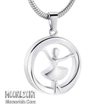 Dancing Ballerina Woman Urn Cremation Pendant Ash Holder Memorial Necklace