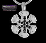 Snowflake Crystal Urn Cremation Pendant Ash Holder Memorial Necklace