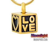 Heart Love Box Urn Cremation Pendant Ash Holder Memorial Necklace