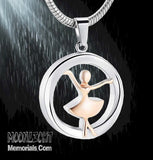 Dancing Ballerina Woman Urn Cremation Pendant Ash Holder Memorial Necklace