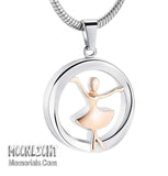 Dancing Ballerina Woman Urn Cremation Pendant Ash Holder Memorial Necklace