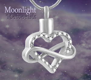 Infinity Heart Forever Urn Cremation Necklace