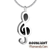 Musical Note Music Urn Cremation Pendant Ashes Holder Memorial Necklace