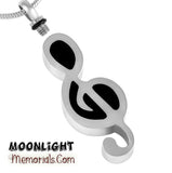 Musical Note Music Urn Cremation Pendant Ashes Holder Memorial Necklace