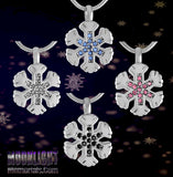 Snowflake Crystal Urn Cremation Pendant Ash Holder Memorial Necklace