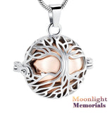 Tree Of Life Ball Locket Cremation Urn Keepsake Ashes Necklace