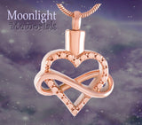 Infinity Heart Forever Urn Cremation Necklace