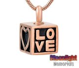 Heart Love Box Urn Cremation Pendant Ash Holder Memorial Necklace