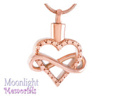 Infinity Heart Forever Urn Cremation Necklace