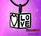 Heart Love Box Urn Cremation Pendant Ash Holder Memorial Necklace