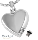 Heart Embossed Paw Print Pet Heart Urn Cremation Ashes Necklace