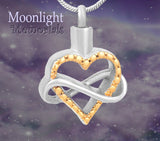 Infinity Heart Forever Urn Cremation Necklace