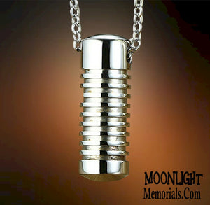 Groove Cylinder Stainless Steel Cremation Urn Necklace