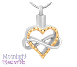 Infinity Heart Forever Urn Cremation Necklace