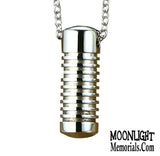 Groove Cylinder Stainless Steel Cremation Urn Necklace