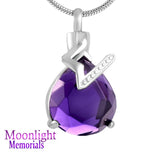 Crystal Teardrop Cremation Urn Necklace