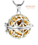 Ball Locket Urn Cremation Pendant Ash Holder Memorial Necklace