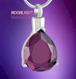 Purple Crystal Teardrop Cremation Urn Necklace