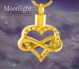 Infinity Heart Forever Urn Cremation Necklace