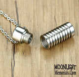 Groove Cylinder Stainless Steel Cremation Urn Necklace