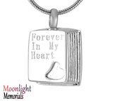 Always in my Heart Book Engraved Urn Cremation Pendant Ash Holder Memorial Necklace