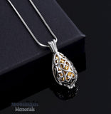 Teardrop Locket Urn Cremation Pendant Ash Holder Memorial Necklace