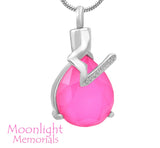 Crystal Teardrop Cremation Urn Necklace