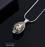 Teardrop Locket Urn Cremation Pendant Ash Holder Memorial Necklace