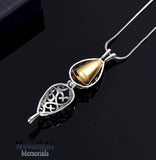 Teardrop Locket Urn Cremation Pendant Ash Holder Memorial Necklace