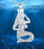 Mermaid Urn Cremation Pendant Ash Holder Memorial Necklace