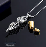 Teardrop Locket Urn Cremation Pendant Ash Holder Memorial Necklace