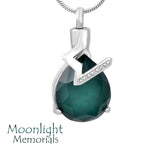 Crystal Teardrop Cremation Urn Necklace