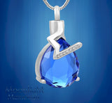 Crystal Teardrop Cremation Urn Necklace