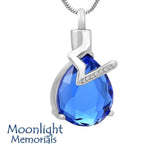 Crystal Teardrop Cremation Urn Necklace