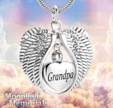 Angel Wings Heart Family Cremation Urn Ashes Holder Memorial Necklace